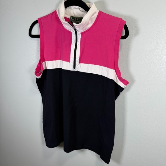 Ralph Lauren Active Colorblock Sleeveless Top Pink, White, and Black Sz XL - Picture 3 of 7